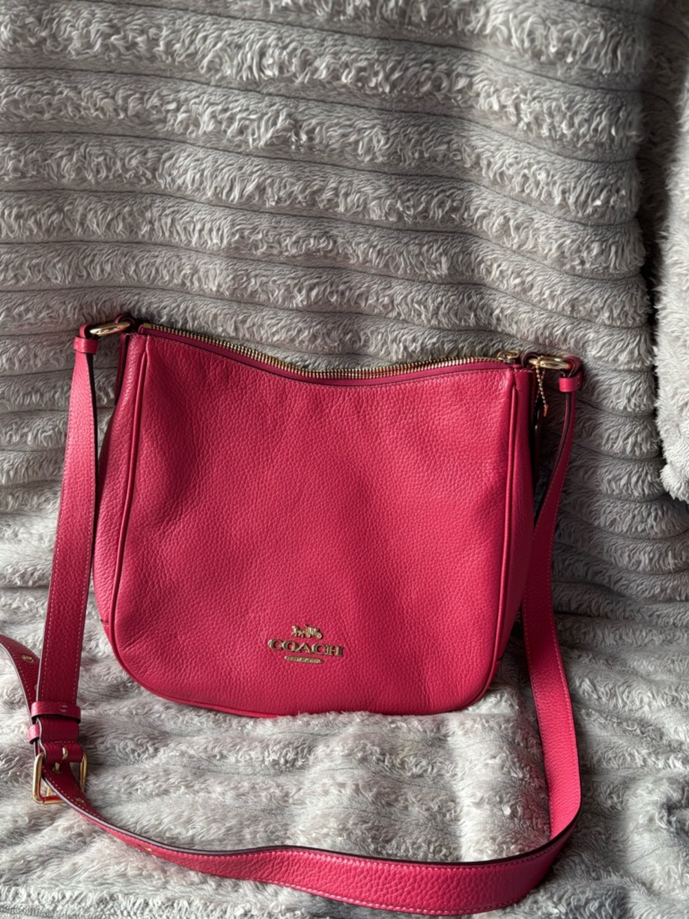 Coach Pink Pebbled Leather Crossbody Bag - Picture 2 of 6